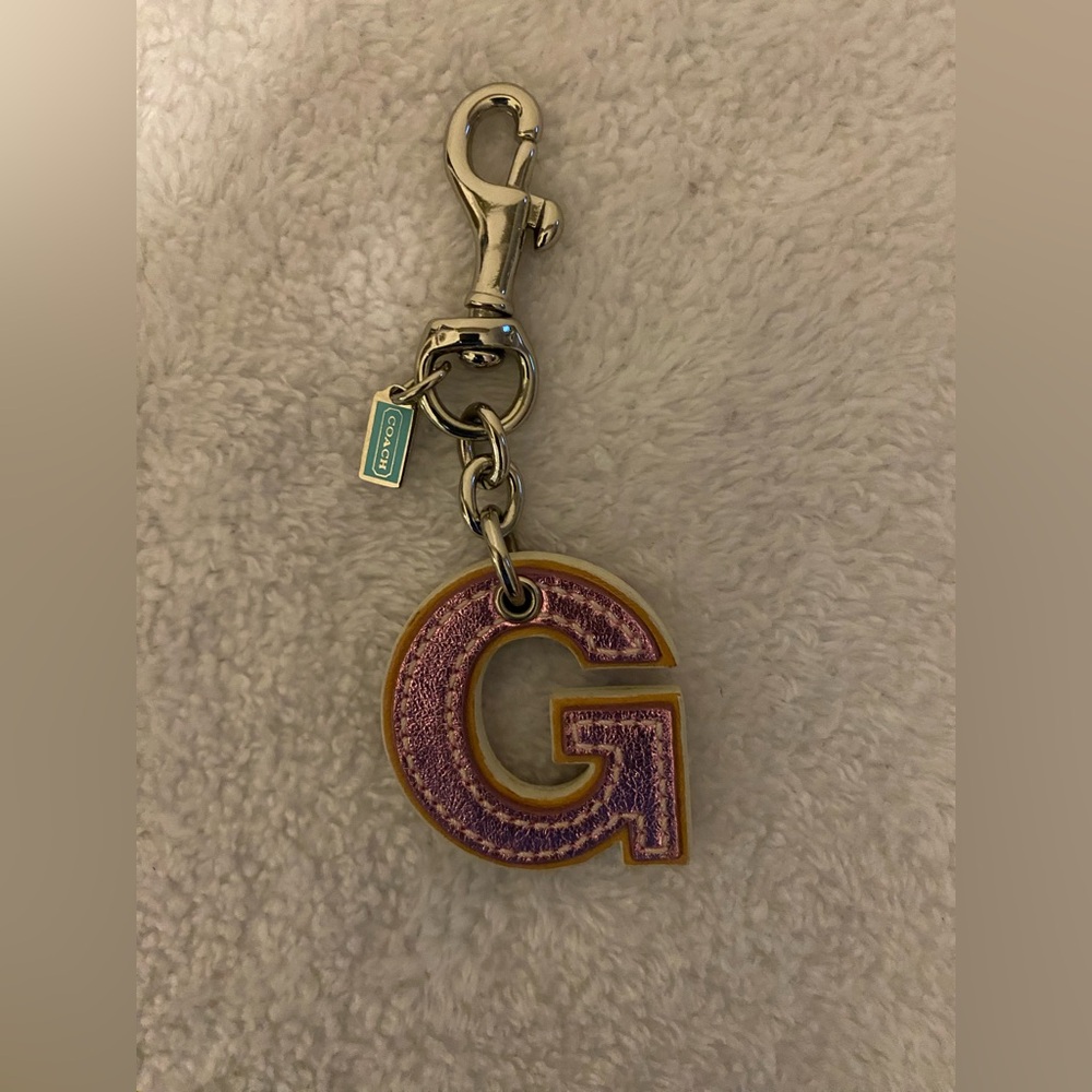 Authentic Vintage Coach Letter “G” Keychain, FOB, charm